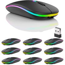 Mouse Bluetooth sem fio recarregável Guiheng, pacote com 10 unidades, preto