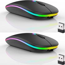 Mouse Bluetooth sem fio recarregável Guiheng, pacote com 2 unidades, preto
