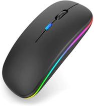 Mouse Bluetooth Sem Fio Recarregável LED RGB Silencioso Ultrafino Portátil Mouse Bluetooth Sem Fio Recarregável LED RGB Silencioso Ultrafino Portátil
