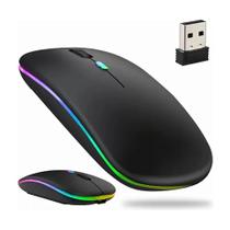 Mouse Bluetooth Sem Fio Recarregável RGB Ergonômico para Celular, Notebook e PC