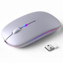 Mouse Bluetooth Sem Fio Recarregável Silencioso com LED KANMABPC Mouse Bluetooth Sem Fio Recarregável Silencioso com LED KANMABPC