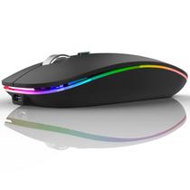 Mouse Bluetooth sem fio TENMOS LED Slim Dual Mode Preto