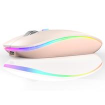 Mouse Bluetooth sem fio TENMOS LED Slim Light Pink