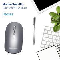 Mouse Bluetooth / Wireless 2.4Ghz Multilaser MO333 Sem Fio Híbrido para Tablet Smartphone Notebook