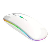 Mouse Bluetooth Wireless 2.4Ghz Sem Fio Led RGB Recarregável USB Slim Botão Silencioso