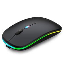 Mouse Bluetooth WREANU Recarregável LED Silent Slim Black Mouse Bluetooth WREANU Recarregável LED Silent Slim Black