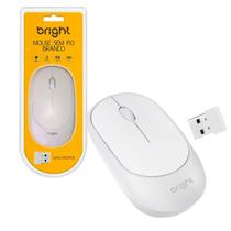 Mouse Bright Sem Fio Ergonomico 1000 dpi MS001 Branco Mouse Bright Sem Fio Ergonomico 1000 dpi MS001 Branco