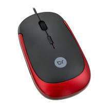 Mouse Bright USB Óptico 0180 Vermelho e Preto