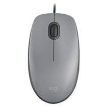Mouse c/fioUSB Logitech M110c/Clique Silencioso, Design Ambidestro e Facilidade Plug and Play, Cinza