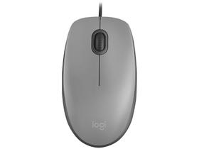 Mouse c/fioUSB Logitech M110c/Clique Silencioso, Design Ambidestro e Facilidade Plug and Play, Cinza