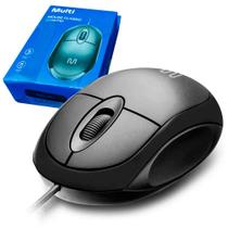 Mouse com Fio Classic Box Óptico Full Black Usb 1200dpi 3 Botões Multi Mo300