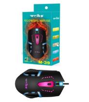 Mouse Com Fio Gamer Luzes Semi Profissional Jogador Jogo Rgb DPI 1600/2400/3200 Ajustavel