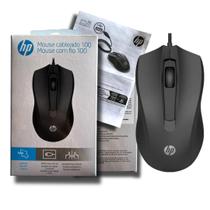 Mouse Com Fio HP 100 USB 1600DPI Cabo 1.5M Preto Classico