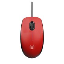 Mouse Com Fio MF400 Clique Silencioso USB 1200dp Cabo de 180cm 3 Botões Vermelho Multilaser - MO390