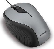 Mouse Com Fio Multilaser Office Cinza E Preto - Mo225