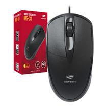 Mouse Com Fio Office Preto Convencional Usb 1000 Dpi Pc Note - C3TECH