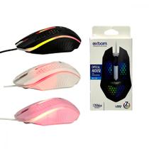 Mouse Com Fio Óptico USB Com Iluminação RGB Ergonômico Mouse Com Fio Óptico USB Com Iluminação RGB Ergonômico