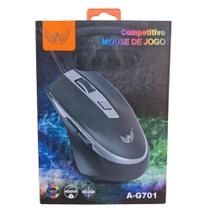 Mouse com fio para jogo competitivo a-701 gamer - cor preto - ALTOMEX