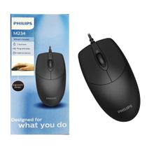 Mouse Com Fio Philips Óptico Ergonômico Com 3 Botões