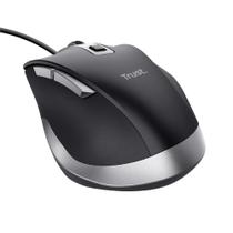Mouse com Fio Trust Fyda, USB 2.0, 6 Botões, Ergonômico, Preto
