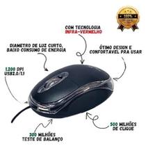 Mouse Com Fio USB 2.0 Ótico 1200dpi Preto Mouse Com Fio USB 2.0 Ótico 1200dpi Preto