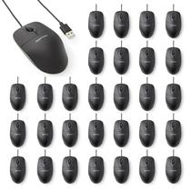 Mouse com Fio USB Amazon Basics - Pacote com 30 Unidades - Preto