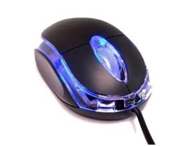 Mouse com Fio USB Compacto 1000Dpi Óptico LED Azul Exbom MS-10 Preto