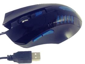 Mouse Com Fio Usb Led Azul Robusto E Grande 6 Botoes 1600dpi