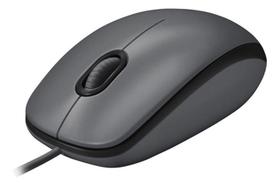 Mouse Com Fio Usb Logitech M100 Com Design Ambidestro Cinza