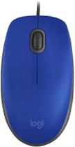 Mouse com fio USB Logitech M110 com Clique Silencioso - Azul, Pequeno