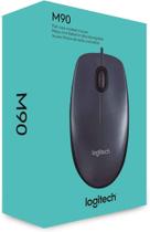 Mouse com fio USB Logitech M90 com Design Ambidestro e Facilidade Plug and Play