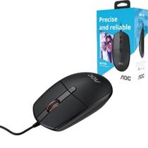 Mouse Com Fio USB Óptico 1000 DPI Preto PC Notebook Ambidestro Trabalho Escritório Estudo