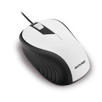 Mouse Com Fio Wave Conexão Usb 1200dpi Cabo de 130cm 3 Botões Textura Emborrachada Branco - MO224 - Multilaser
