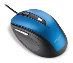 Mouse Comfort Azul Metalizado E Preto Multilaser - Mo244