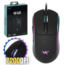 Mouse Cor Preta Vinik 7200dpi Gamer Sensor Óptico de Alta Performance Luz de Led RGB Conexão USB Alta Qualidade Cabo Trançado 1,8m