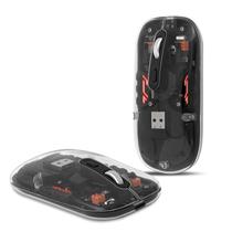 Mouse DANCESOUL transparente sem fio BT5.1/BT5.1/2.4G preto Mouse DANCESOUL transparente sem fio BT5.1/BT5.1/2.4G preto