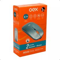 Mouse Dual Mode Wifi e Bluetooth Oex Cinza ms603