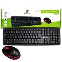 Mouse E Teclado Kit Escritório Simples Com Fio Usb Cor Preto