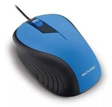 Mouse emborrachado azul c/ fio usb mo226 - Multilaser