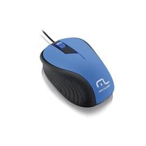 Mouse emborrachado azul e preto c/ fio usb MO226 Multilaser