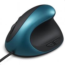 Mouse Ergonômico Com Fio Vertical Conforto 6 Botões 1600 Dpi Cor Preto Usb