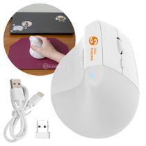 Mouse Ergonômico Vertical DM4 Bluetooth e USB 2.4G Bateria Recarregável 1600 DPI DM4MOUSE