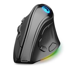 Mouse ergonômico vertical sem fio recarregável RGB de modo duplo IFYOO 2.4G e BT 5.1, 5 botões laterais, máximo de 4000 DPI, para PC, computador, note Mouse ergonômico vertical sem fio recarregável RGB de modo duplo IFYOO 2.4G e BT 5.1, 5 botões laterais, máximo de 4000 DPI, para PC, computador, note