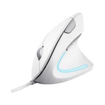Mouse Ergonômico Vertical Trust, 6 Botões, USB, Branco - 25133