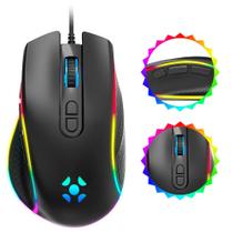 Mouse Fortrek Gamer Cruiser Com Iluminação Led Rgb Rainbow 12000 DPI Com Design Ergonômico Cabo 1,8m Têxtil 7 Botões Macro