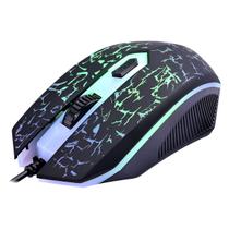 Mouse Gamer 4 Botões Design Crackeado LED Rainbow Emborrachado até 3600 DPI Clanm CL-MJ806