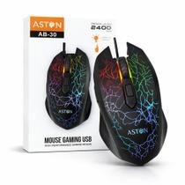 Mouse Gamer 6 Botões 2400DPI LED Com Fio para Jogos - Aston
