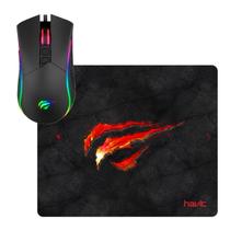 Mouse Gamer 6 Botões 3200 Dpi Rgb Preto Havit + Mousepad