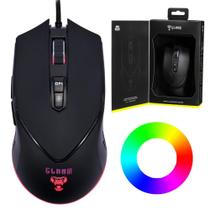 Mouse Gamer Clanm CL-MK043 King 10000DPI Com Botões Macro Para Escritório Cabo 1,5m Resistente Com Conexão USB e Led Rgb