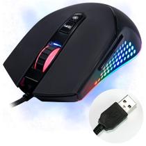 Mouse Gamer Clanm King Profissional Alta Performance Resposta de 7000 FPS Até 10000DPI Com Led Rgb Cabo 1,5m